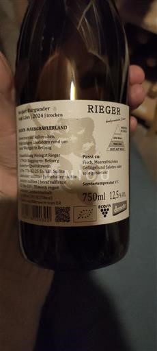 Baden No especificado Rieger Weißer Burgunder vom Löss 2022