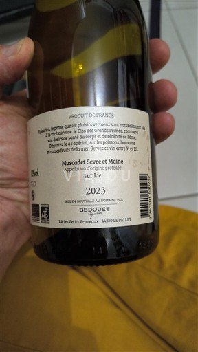 Loiren laakso Muscadet-sèvre-et-maine Bedouet Le Clos des Grandes Primes 2023