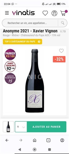 Rhônevallei Châteauneuf-du-Pape Xavier Vignon Anonyme 2021