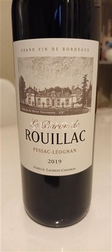 Bordeaux Pessac-Léognan Château Rouillac Le Baron de Rouillac 2019