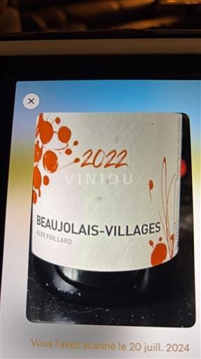 Beaujolais Beaujolais Villages Alex Foillard 2022