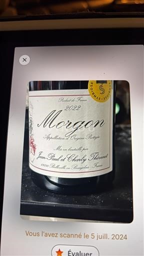 Beaujolais Morgon Jean-Paul et Charly Thevenet 2022