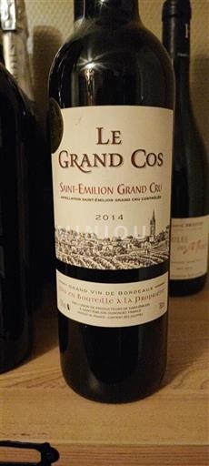 Bordeaux Saint-Émilion Grand Cru Grand Cru Le Grand Cos 2014
