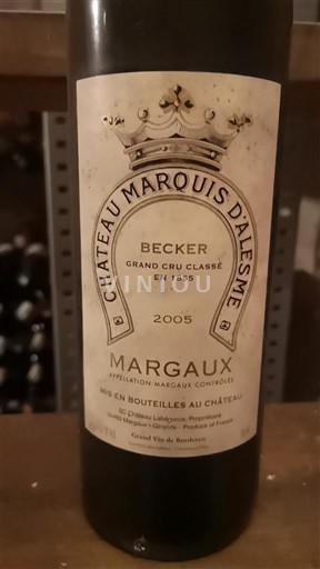Bordeaux Margaux Grand Cru Château Marquis d'Alesme Becker 2005