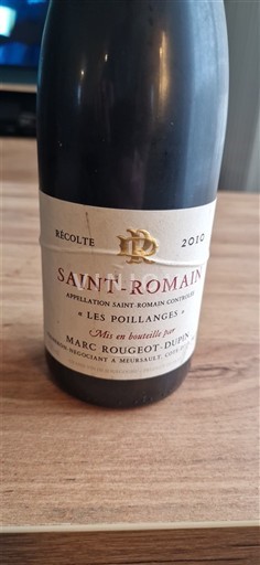 Bourgogne Saint-Romain Marc Rougeot-Dupin Les Poillanges 2010