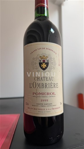 Bordeaux Pomerol Château L'Ombrìere 1999