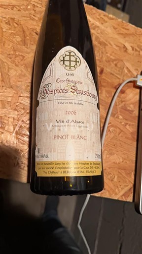 Alsace Pinot Blanc Cave de Hoen Beblenheim Historique Hospices de Strasbourg 2006