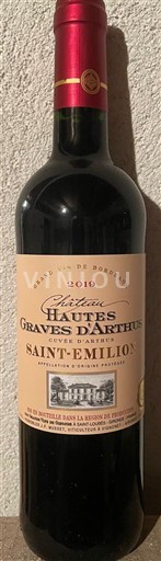 Bordeaux Saint-Émilion Château Hautes Graves d'Arthus d'Arthus 2019