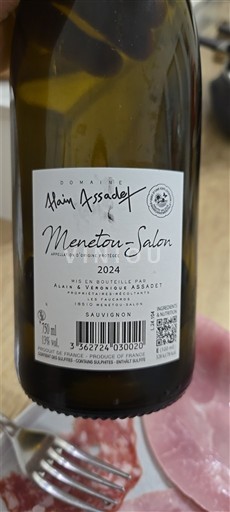 Loiretal Menetou-Salon Domaine Alain assadet 2024