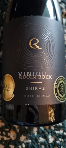 Région côtière Stellenbosch Quoin Rock Shiraz 2015