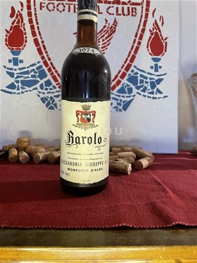 Piemonte Barolo Alessandria Giuseppe & Figlio Tipo del Barolo 1974