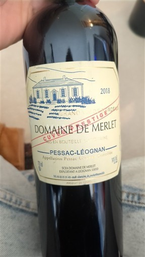Bordeaux Pessac-Léognan Domaine Merlet Prestige 2018