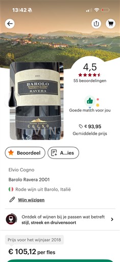 Piemonte Barolo Elvio Cogno Ravera 2001
