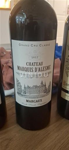 Bordeaux Margaux Grand Cru Classé Château Marquis d'Alesme 2017