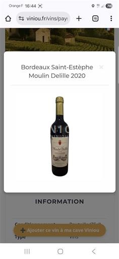 Burdeos Saint-Estèphe Moulin Deille 2020