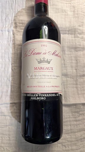 Bordeaux Margaux Château Malescot St. Exupéry La Dame de Malescot 1992