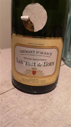 Rượu vang sủi bọt Blanc brut Lancelot de Hoen Non millésimé Pháp Alsace Crémant d'Alsace AOC