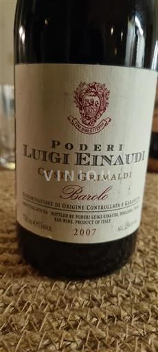 Piedmont Barolo Poderi Luigi Einaudi Costa Grimaldi 2007