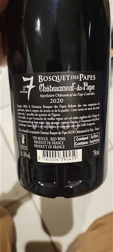 Rhône-dalen Châteauneuf-du-Pape Bosquet des Papes Les 7 de Papes 2020