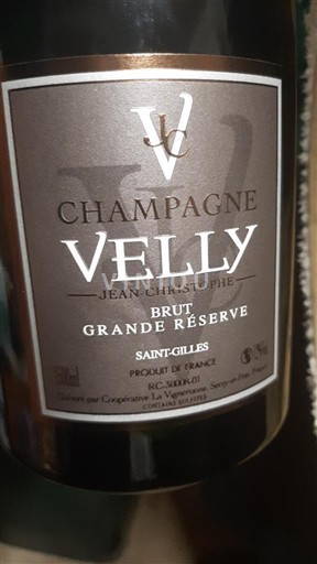 Šumivá vína Blanc brut Grande Réserve Velly Jean-Christophe Non millésimé Francie Champagne Šampanské AOC