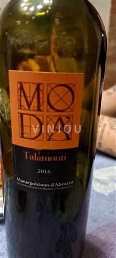 Abruzzo Montepulciano d'Abruzzo Talamonti MODA 2016