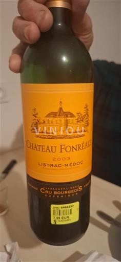 Bordeaux Listrac-Médoc Cru Bourgeois Château Fonréaud 2003