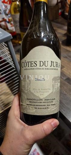 Jura Côtes-du-jura Mandrillon Jean-Louis 2009