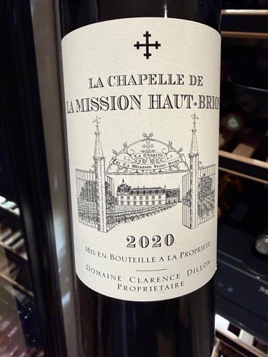 Vina Rouge sec La Chapelle de La Mission Haut-Brion La Mission Haut-Brion 2020 Francija Bordeaux Pessac-Léognan AOC