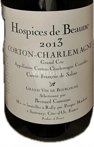 Víno Blanc sec Cuvée François de Salins Hospices de Beaune 2013 Francie Burgundsko Corton-Charlemagne AOC Grand Cru
