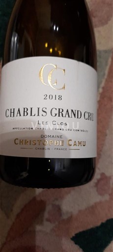 Burgundsko Chablis Grand Cru Domaine Christophe Camu Les Clos 2018