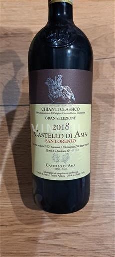 Viner Rouge sec San Lorenzo Castello di Ama 2018 Italien Toscana Chianti Classico DOCG Gran Selezione