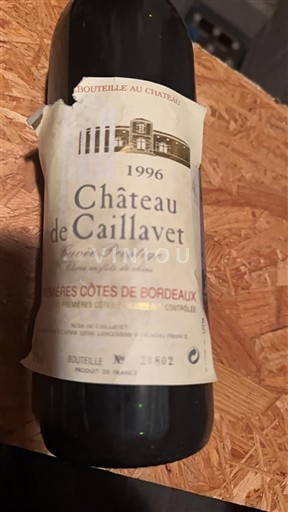 Bordéus Primeiras Côtes de Bordéus Château Caillavet Réserve Prestige 1996