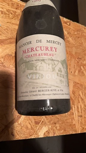 Vinos Rouge sec Chateaubeau Manoir de Mercey 1985 Francia Borgoña Mercurey AOC