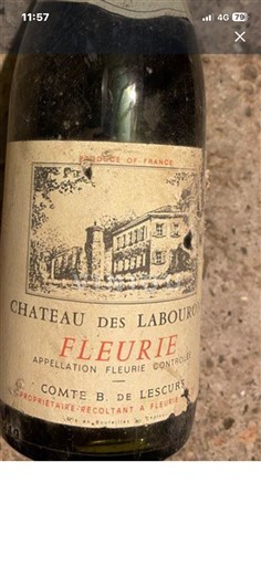 Beaujolais Fleurie Château S Labourons 1986