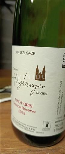 Elzas Pinot grigio Domaine Heyberger Roger Grande Réserve 2023