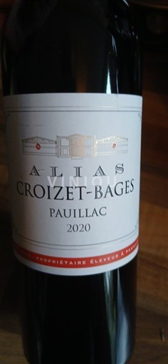Bordeaux Pauillac Croizet-Bages Alias 2020