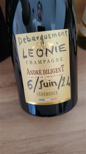 Mousserende wijnen Blanc brut Véhemence André Diligent 2024 Frankrijk Champagne AOC