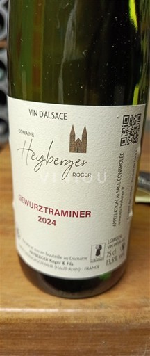 Víno Blanc sec Domaine Heyberger Roger 2024 Francie Alsasko Gewürztraminer AOC