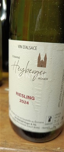 Vinos Blanc sec Domaine Heyberger Roger 2024 Francia Alsacia Riesling AOC