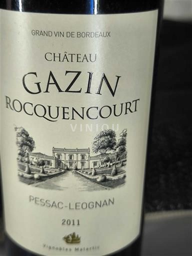 Bordeaux Pessac-Léognan Château Gazin Rocquencourt 2011