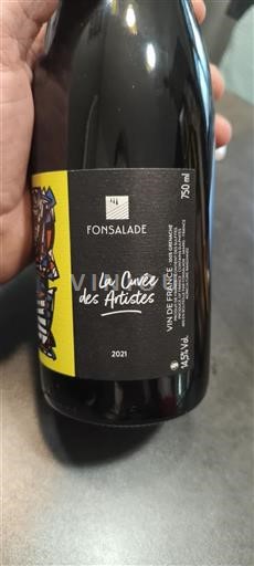 Rượu vang Rouge sec La Cuvée des Artistes Fonsalade 2021 Pháp Languedoc Không được chỉ định AOC