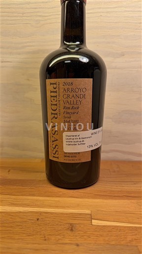 Vùng trồng nho được cấp phép California Thung lũng Arroyo Grande Piedrasassi Rim Rock Vineyard Syrah 2018