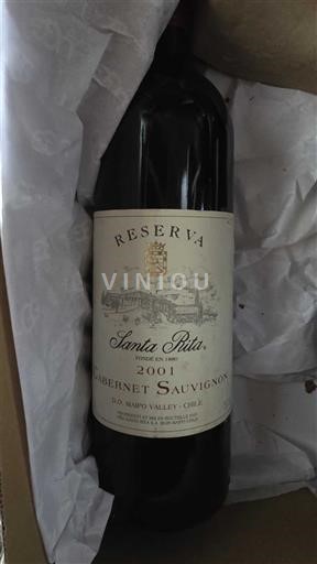 Wines Rouge sec Reserva Santa Rita 2001 Chile Maipo Valley Maipo Alto