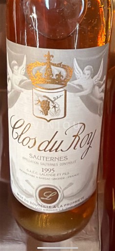Bordeaux Sauternes Clos du Roy 1995
