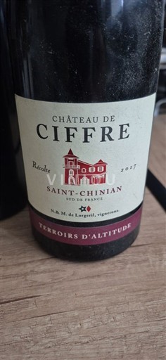 Languedoc Saint-Chinian Château Ciffre Terroirs d'Altitude 2017