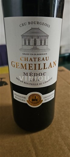 Bordeaux Médoc Cru Bourgeois Château Gemeillan 2014