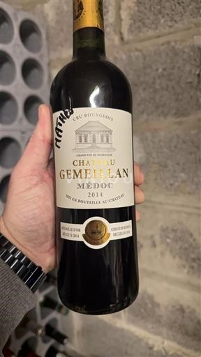 Bordeaux Médoc Cru Bourgeois Château Gemeillan 2014