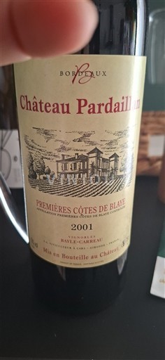 Bordeaux Ni doloceno Château Pardaillan 2001