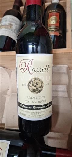 Pouilles Primitivo del Salento Rossetti 2001