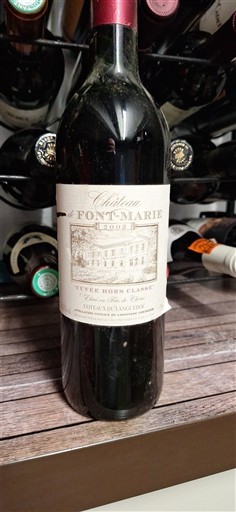 Wines Rouge sec Cuvée Hors Classe Château Font-Marié 2003 France Languedoc Languedoc Hills AOC